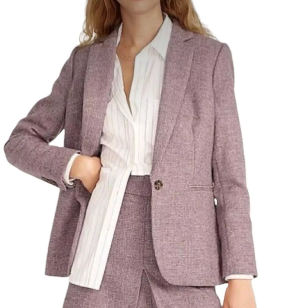 J.Crew Women's Parke English Wool Blazer Lilac Size 14 Tall EUC